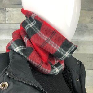red and black scotch Plaid Tartan neck gaiter neck warmer fleece Scarf Tube
